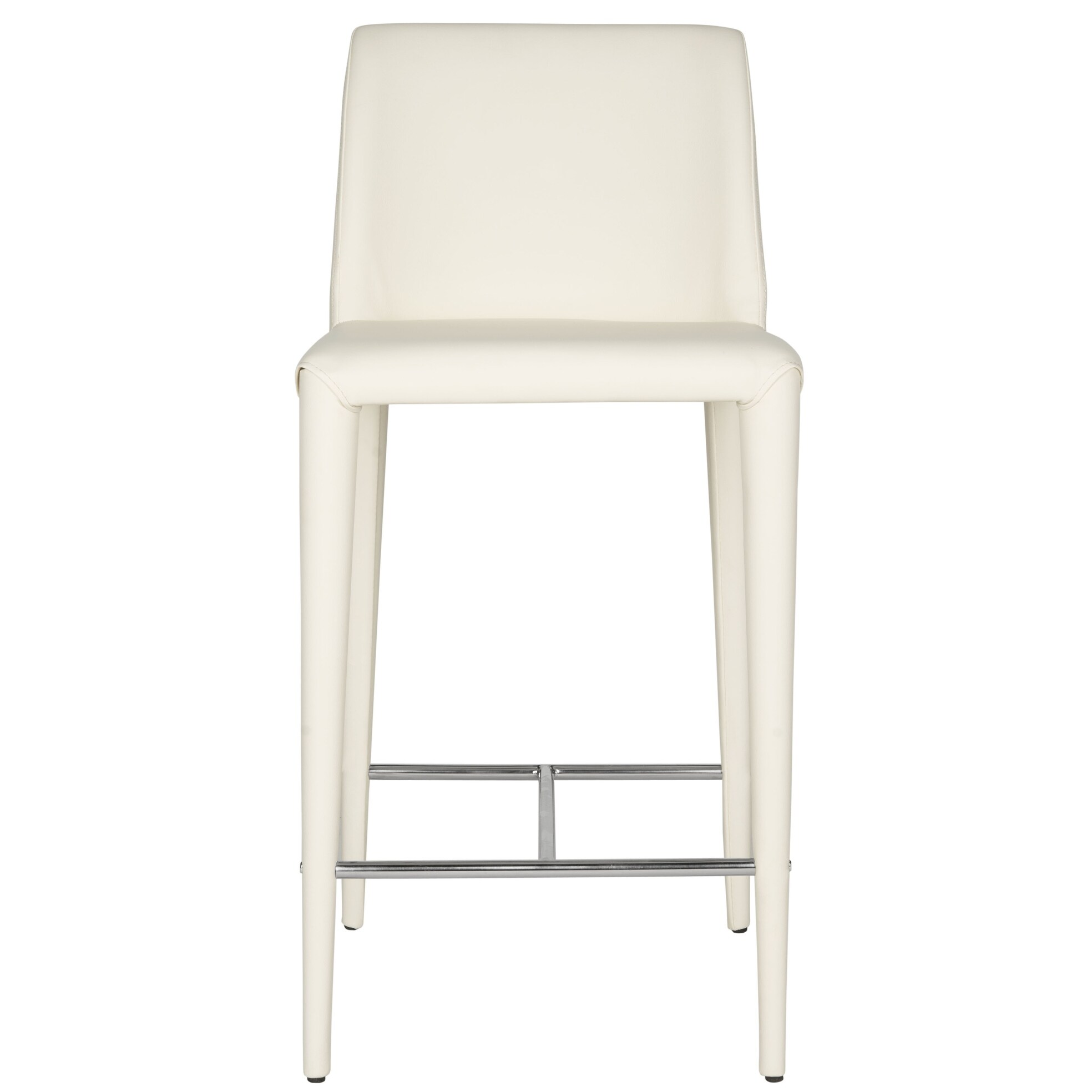 SAFAVIEH Mid-Century 26-inch Garretson White Counter Stool (Set of 2) - 22.6