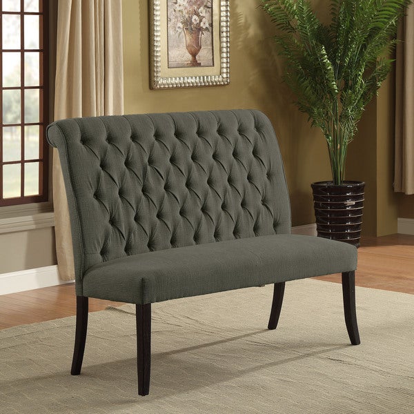 Furniture of America Sheila Contemporary Tufted Fabric 2-seater Dining Bench