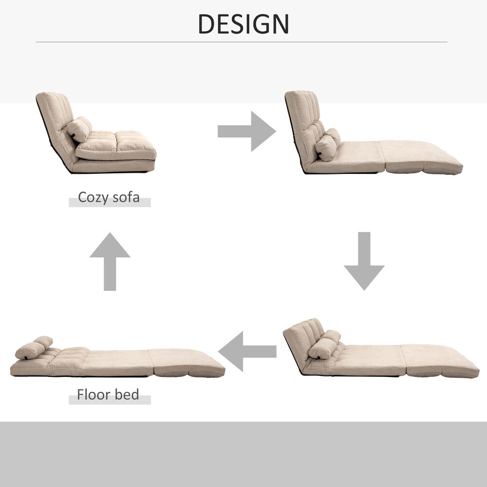 HOMCOM Convertible 7 position Floor Sofa Bed with Adjustable Backrest