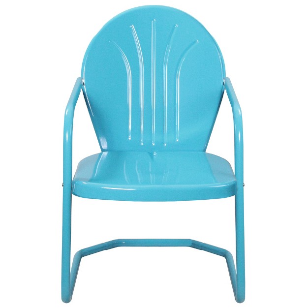 Outdoor Retro Metal Tulip Armchair Sky Blue