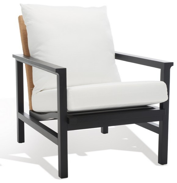 Safavieh Couture Emmalee Cord Back Accent Chair Black / Natural   Armchairs And Accent Chairs   by Safavieh  Houzz