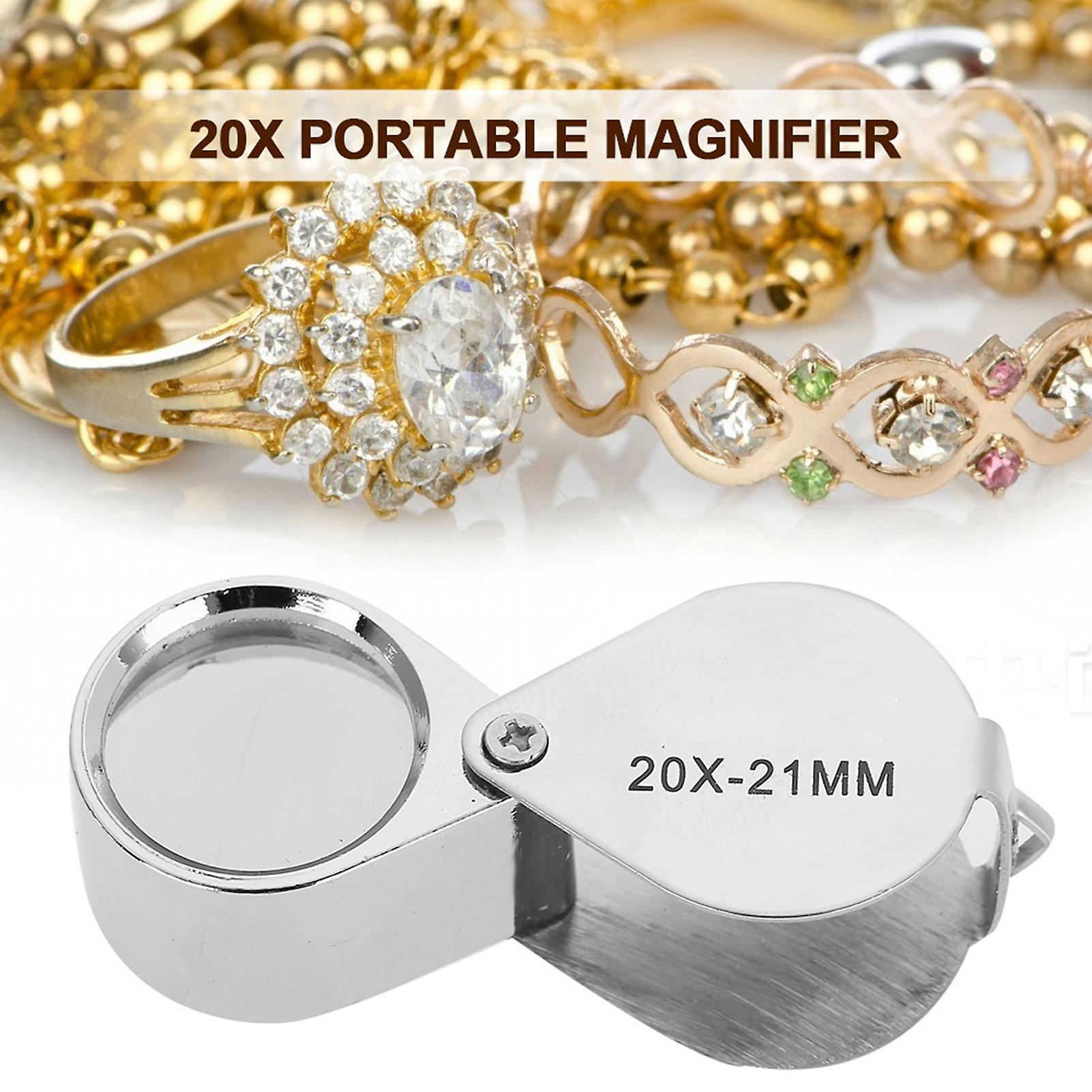 20x Portable Magnifier Folding Pocket Loupe With For Jewelry Checking Reading