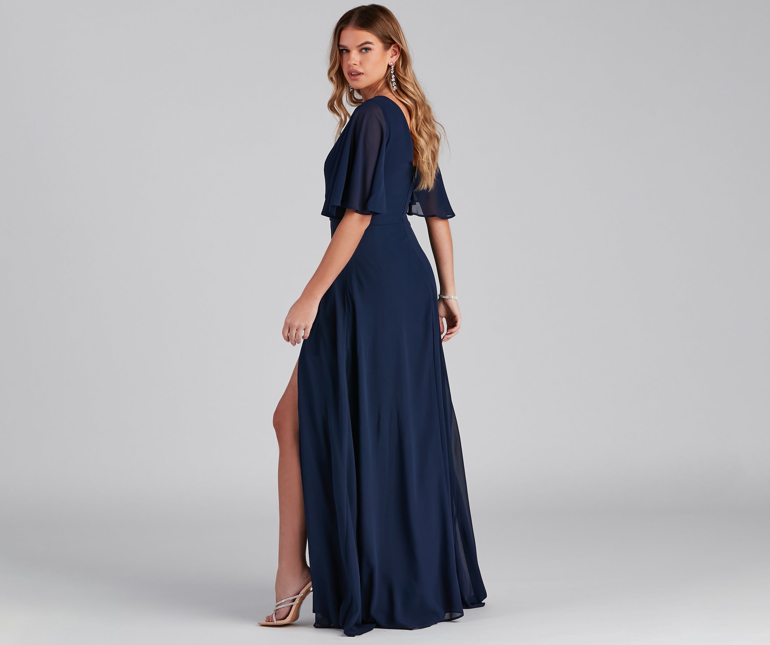 Greta Formal High Slit Chiffon Dress