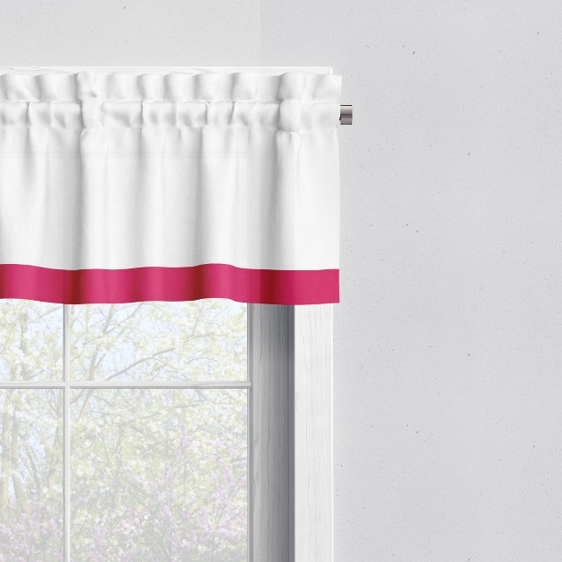 Bacati Mixnmatch Pink Band Window Valance