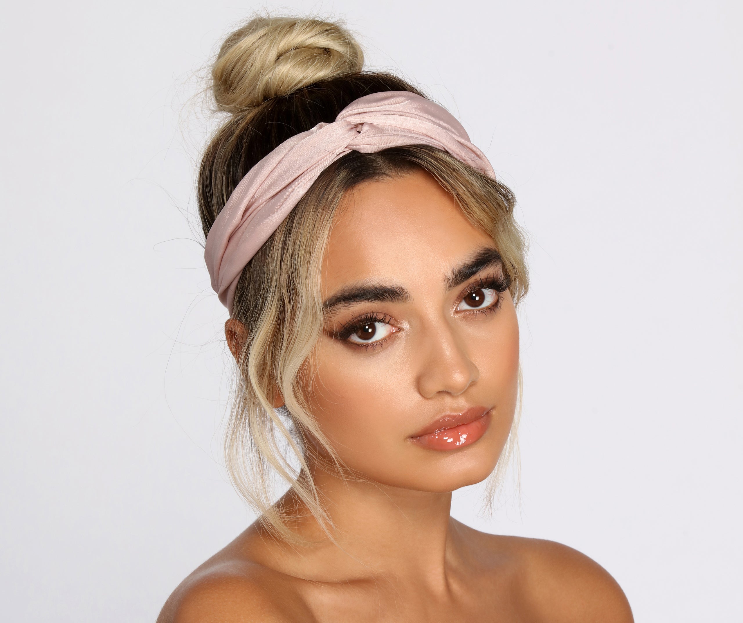 Mauve Tonez Satin Headband 2 Pack