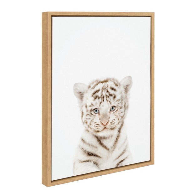 X 24 quot Sylvie Animal Studio Baby White Tiger Canvas By Amy Peterson Natural Kate amp Laurel All Things Decor