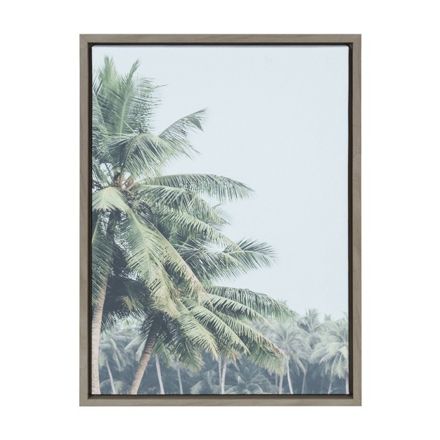 X 24 quot Sylvie Pale Green Coconut Palm Trees By The Creative Bunch Studio Framed Wall Canvas Gray Kate amp Laurel All Things Decor