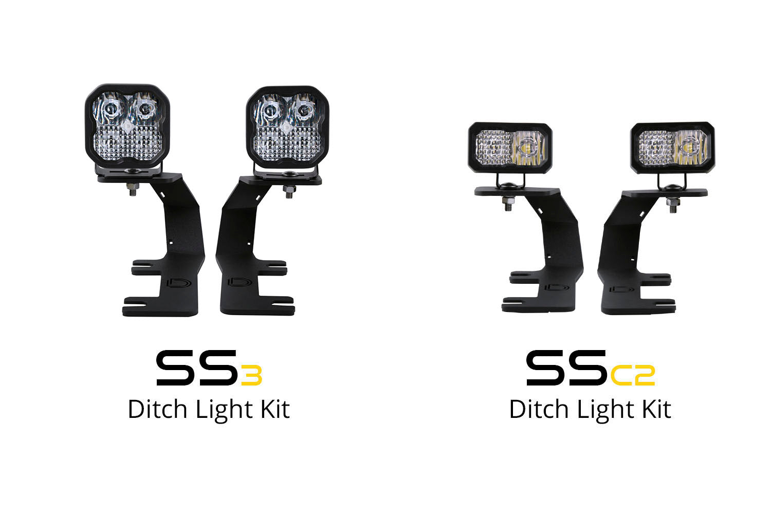 Diode Dynamics 2014-2018 Fits Chevrolet Silverado 1500 Fits GMC Sierra 1500 2019 Silverado 1500 LD Sierra 1500 Limited SSC2 Pro White Combo LED Ditch Light Kit DD6661