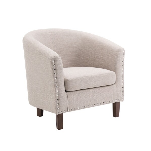 Porthos Home Bella Fabric Upholstered Accent Chair with Rubberwood Legs