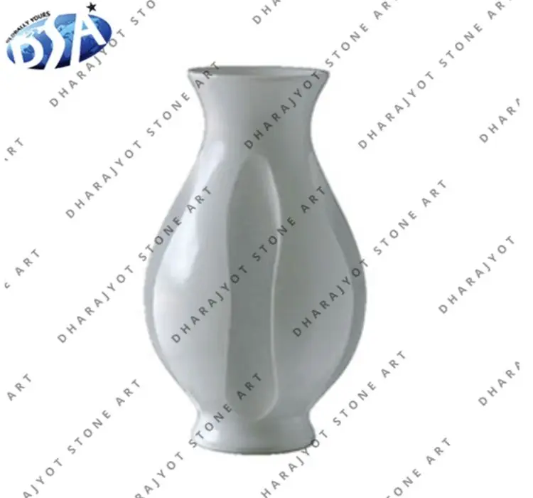 indian modern white marble interior vase simple and beautiful for artificial and natural flowers and plants decorative piece