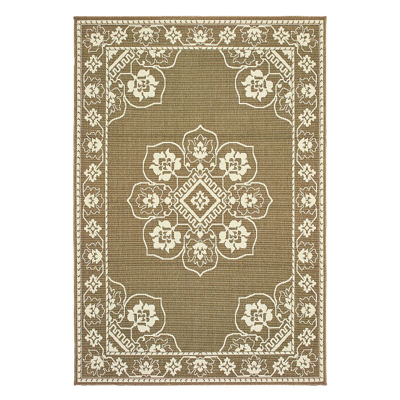 StyleHaven Mainland Traditional Framed Medallion Indoor Outdoor Rug