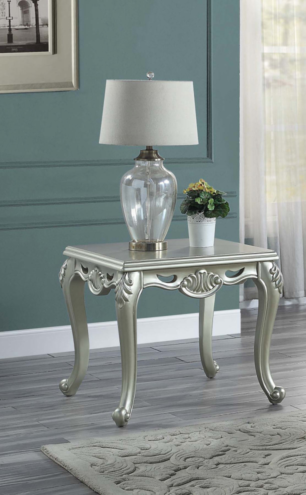 Wood Square End Table  Champagne   Victorian   Side Tables And End Tables   by Simple Relax  Houzz