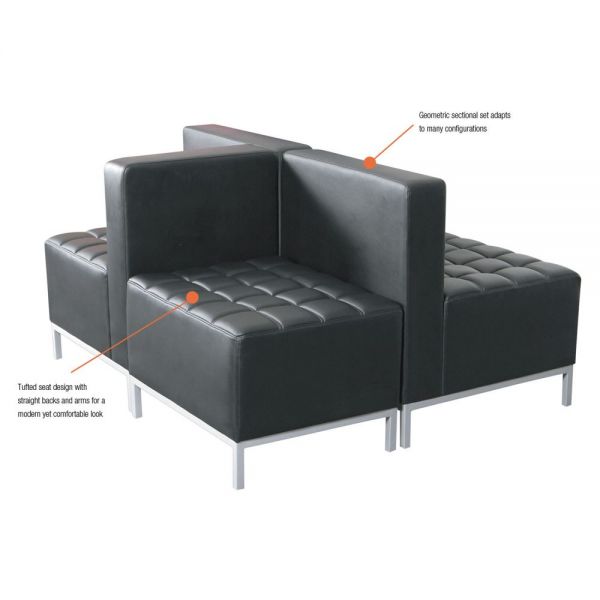 Alera QUB Series Corner Sectional， 26.38w x 26.38d x 30.5h， Black