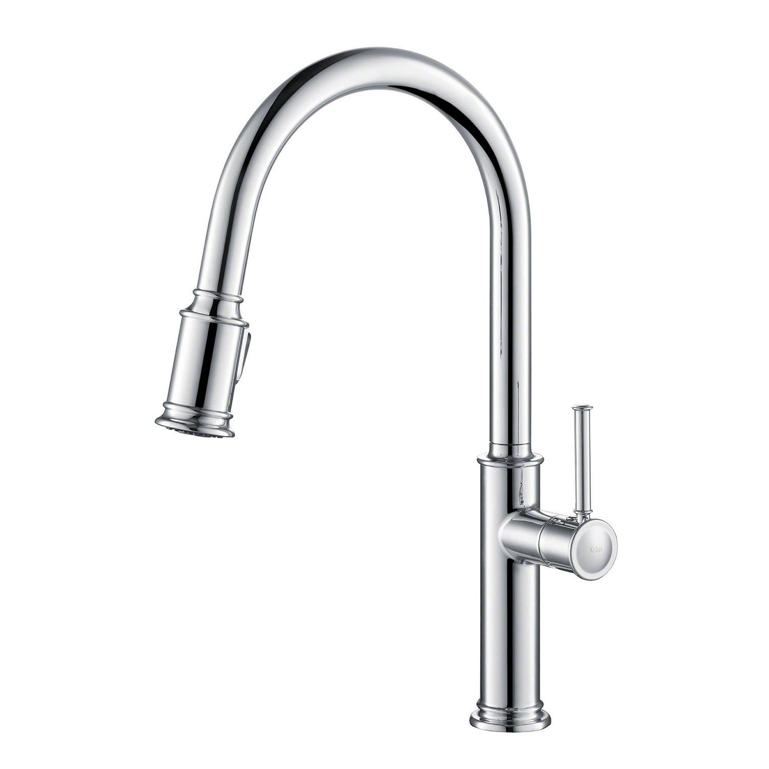 KRAUS Sellettea c Single Handle Pull Down Kitchen Faucet with Dual Function Sprayhead in Chrome Finish