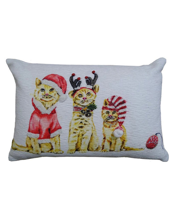 Vibhsa Chicos Home Christmas Cats Decorative Pillow， 14