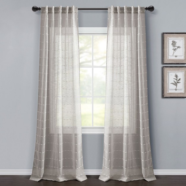 Home Boutique Farmhouse Textured Back Tab rod Pocket Sheer Window Curtain Panels Gray 38x84 Set