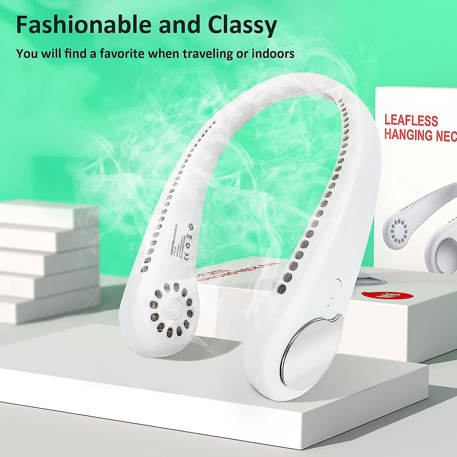 Bladeless Neck Fan With 360 Airflow， Portable Hands-free Small Usb Fan - Rechargeable Battery Operated Personal Mini Cooling Fan， Perfect For Kids， Of