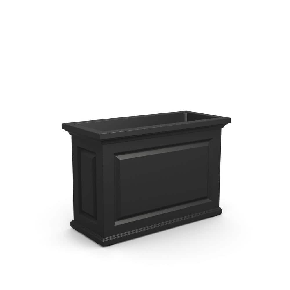 Mayne Nantucket 36 in. Self-Watering Black Polyethylene Trough 4847-B