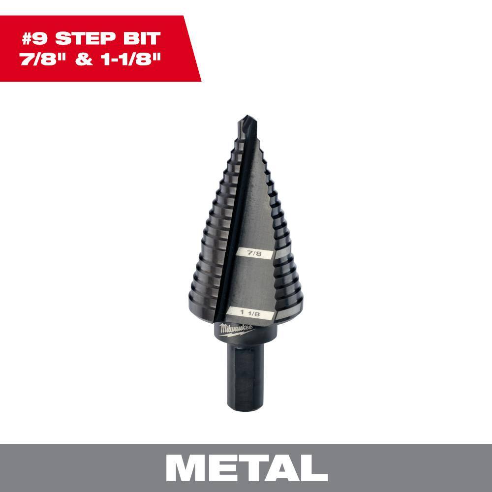 MW 78 in. - 1-18 in. #9 Black Oxide Step Drill Bit (2-Steps) 48-89-9209