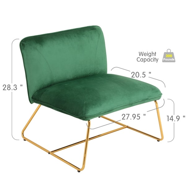 Armless Accent Chair Mid Century Modern Chair for Bedroom Guest Room