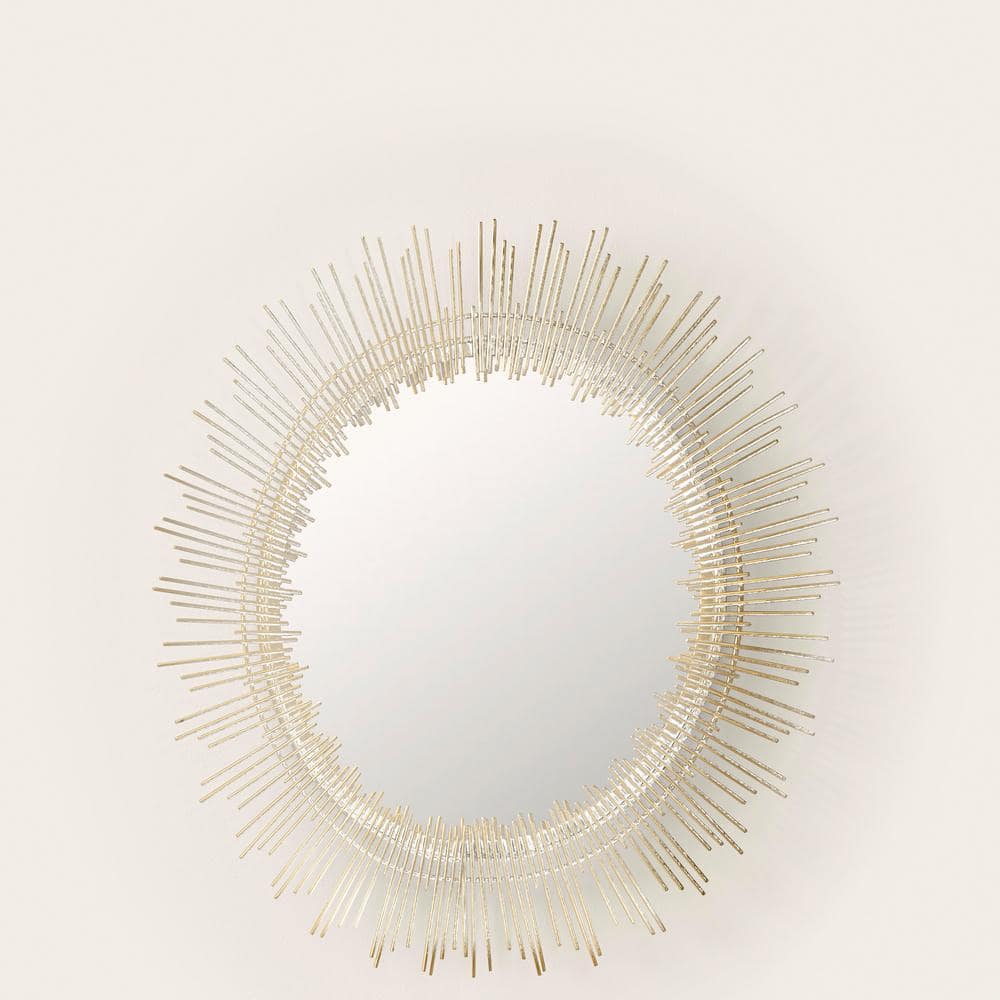 Home Decorators Collection Medium Sunburst Gold Modern Accent Mirror (31 in. Diameter) DC18-12935 R