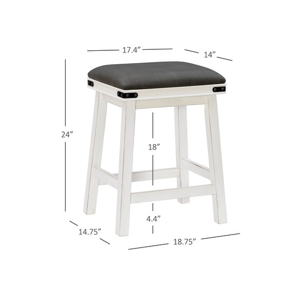 Spenser Backless Counter Stool with Faux Leather seat