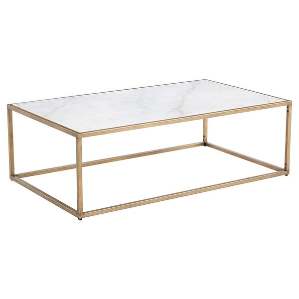 SAFAVIEH Couture Brynna Rectangle Marble Coffee Table - 48 IN W x 28 IN D x 15 IN H