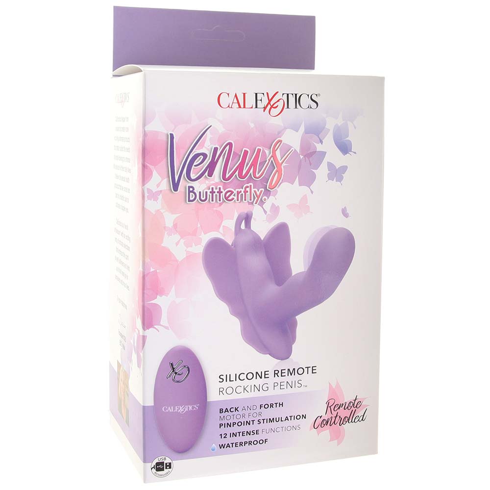 Venus Butterfly Remote Rocking Penis Vibe in Purple