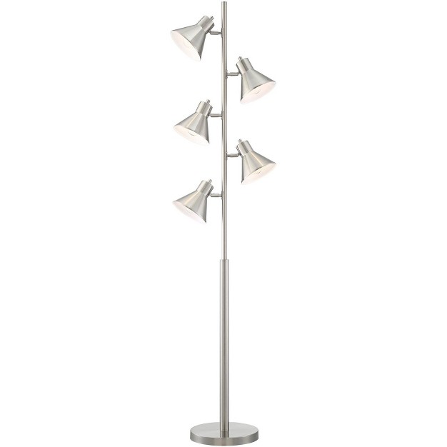 Tall Brushed Nickel Metal Adjustable Heads For Living Room Reading Bedroom Office