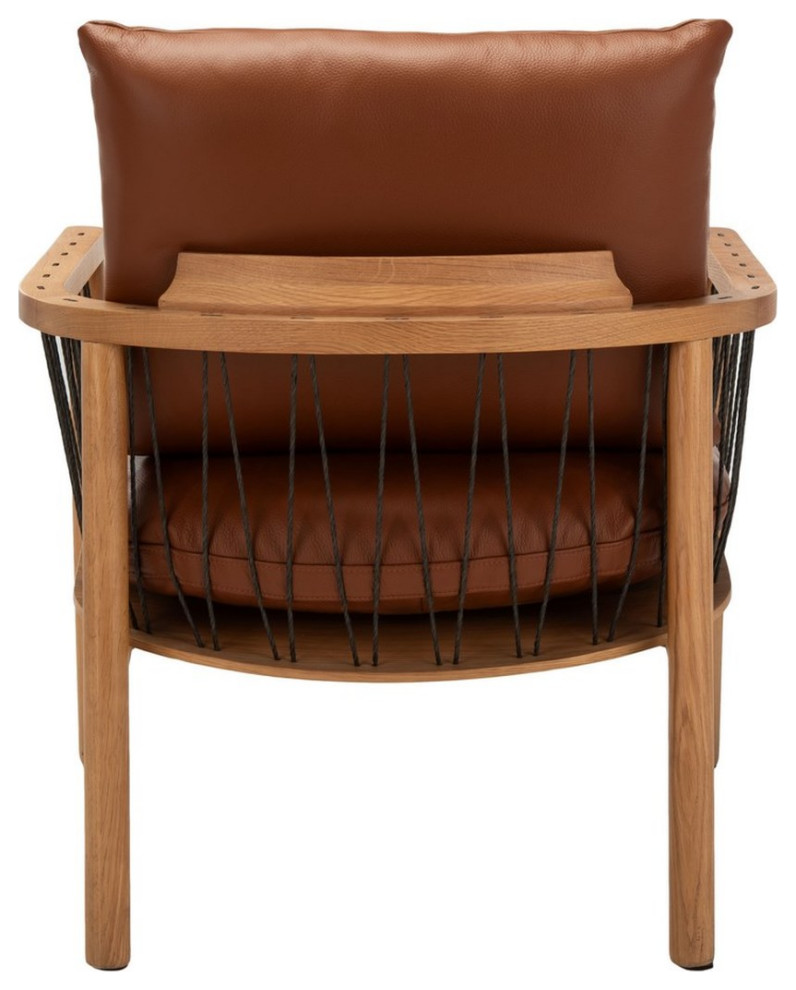 Gracie Mid Century Leather Chair   Midcentury   Armchairs And Accent Chairs   by Peachtree Fine Furniture  Houzz