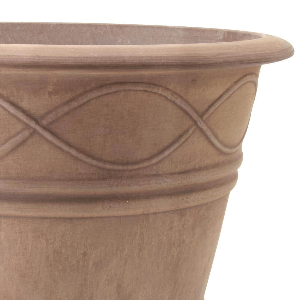 Arcadia Garden Products Western Weave 14-1/2 in. x 11 in. Taupe Composite PSW Pot ME36TP