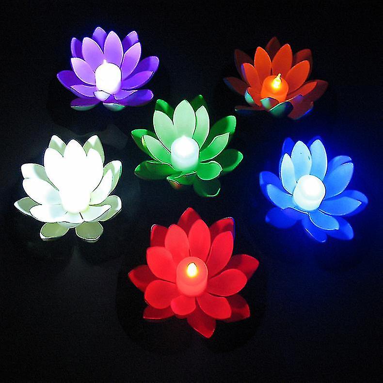 Floating Lantern Led Lotus Lotus Lamp， Blessing And Wish Lamp， Eva Material， Amphibious Type