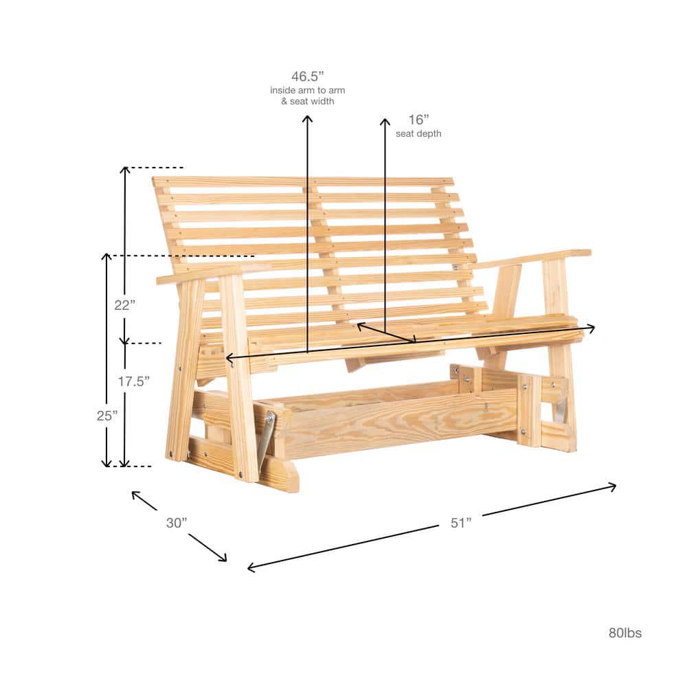 PALMETTO CRAFT Capers Solid Pine Outdoor Glider