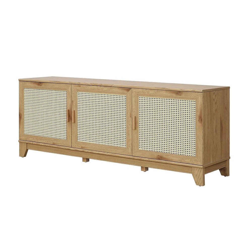 Manhattan Comfort Sheridan 62.99 In. Modern Cane Media Cabinet Console