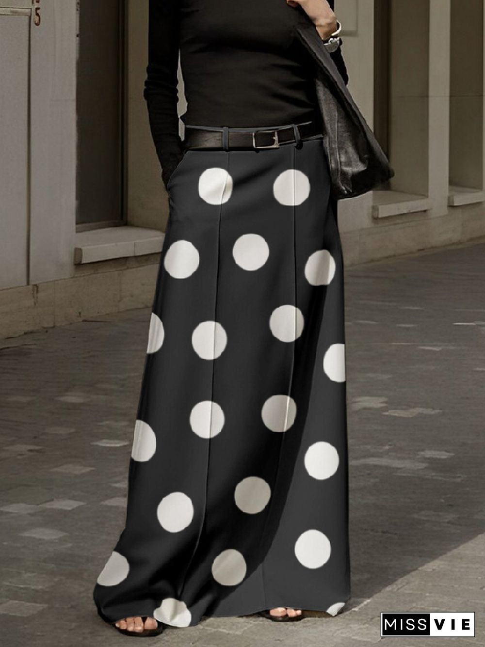 High Waisted Polka Dot Skirts Bottoms