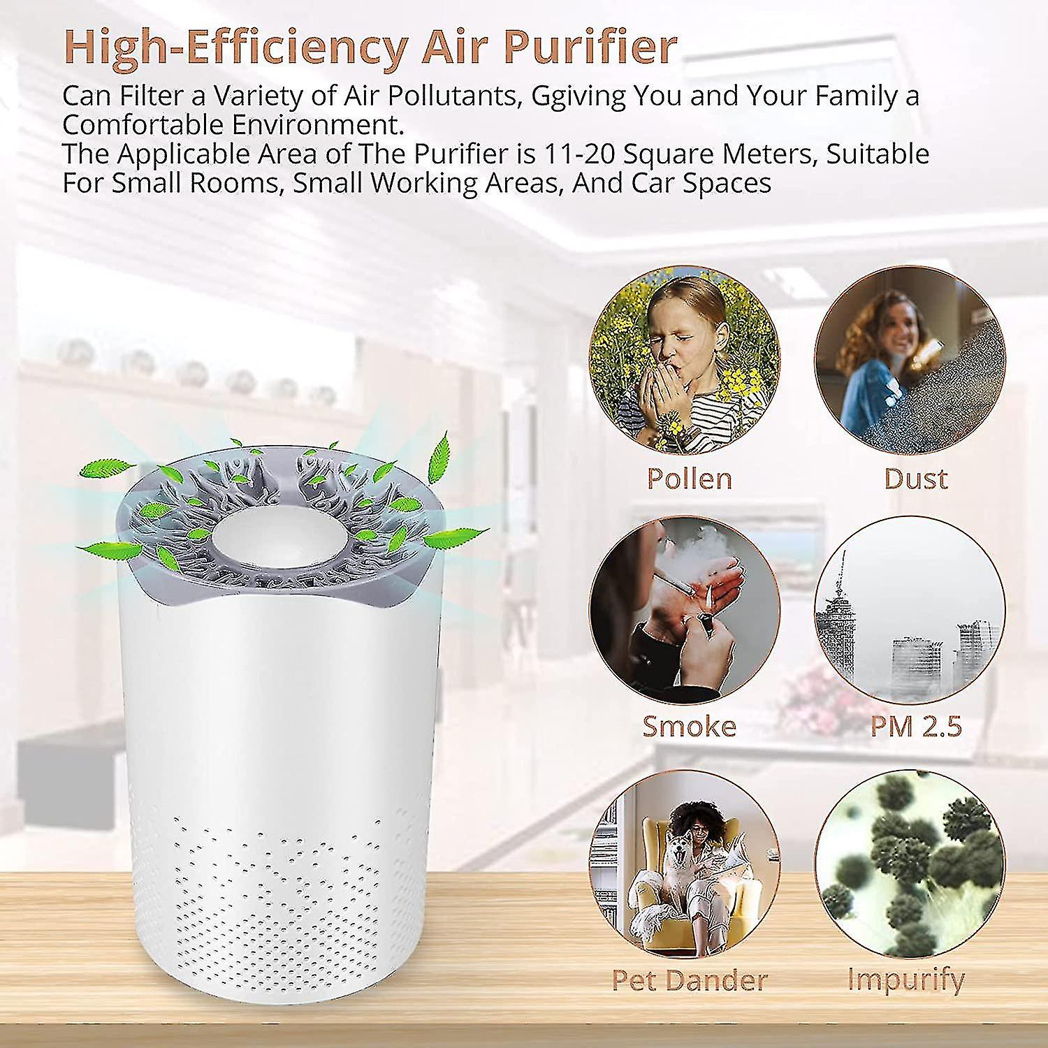 Air Purifier With Hepa Filter 35db Portable Quiet Air Purifier1setwhite