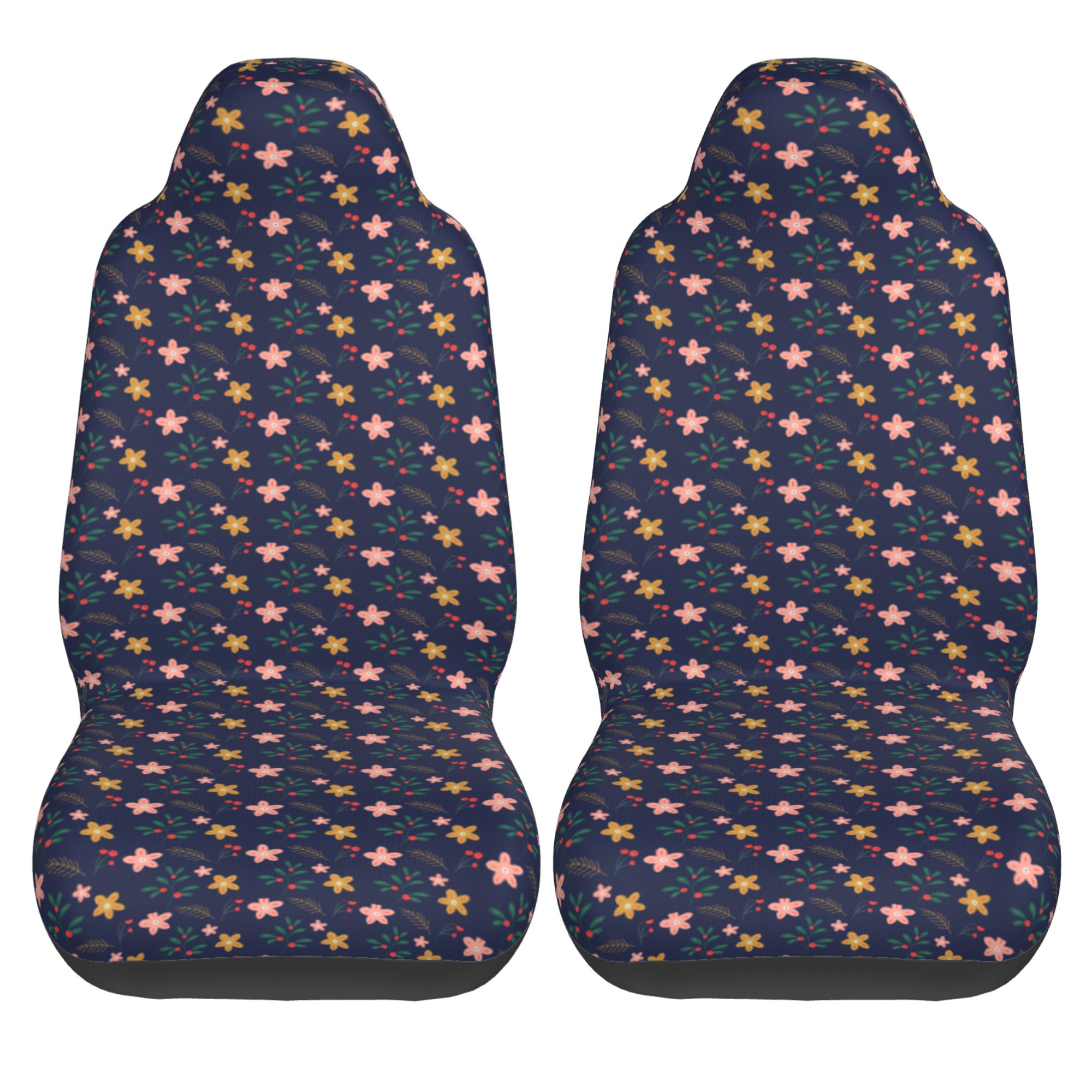 ZICANCN Car Seat Covers Front Seats Only，Pink Yellow Floral Texture Automotive Seat Covers Protectors for Cars Trucks Suv 2 Pack