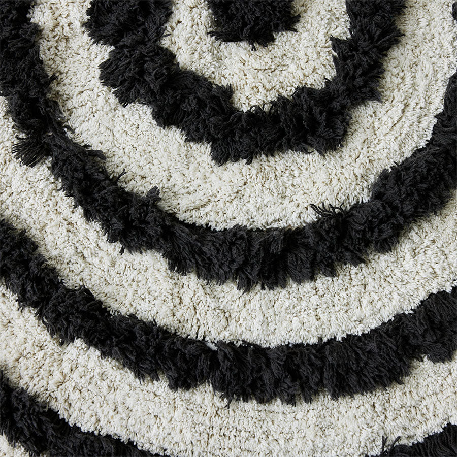 Round bath mat rug monochrome (47