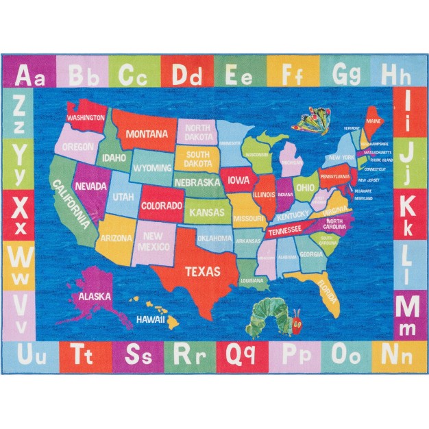 Eric Carle Usa Map Area Kids x27 Rug 2 x27 9 quot x4 x27 3 quot Home Dynamix