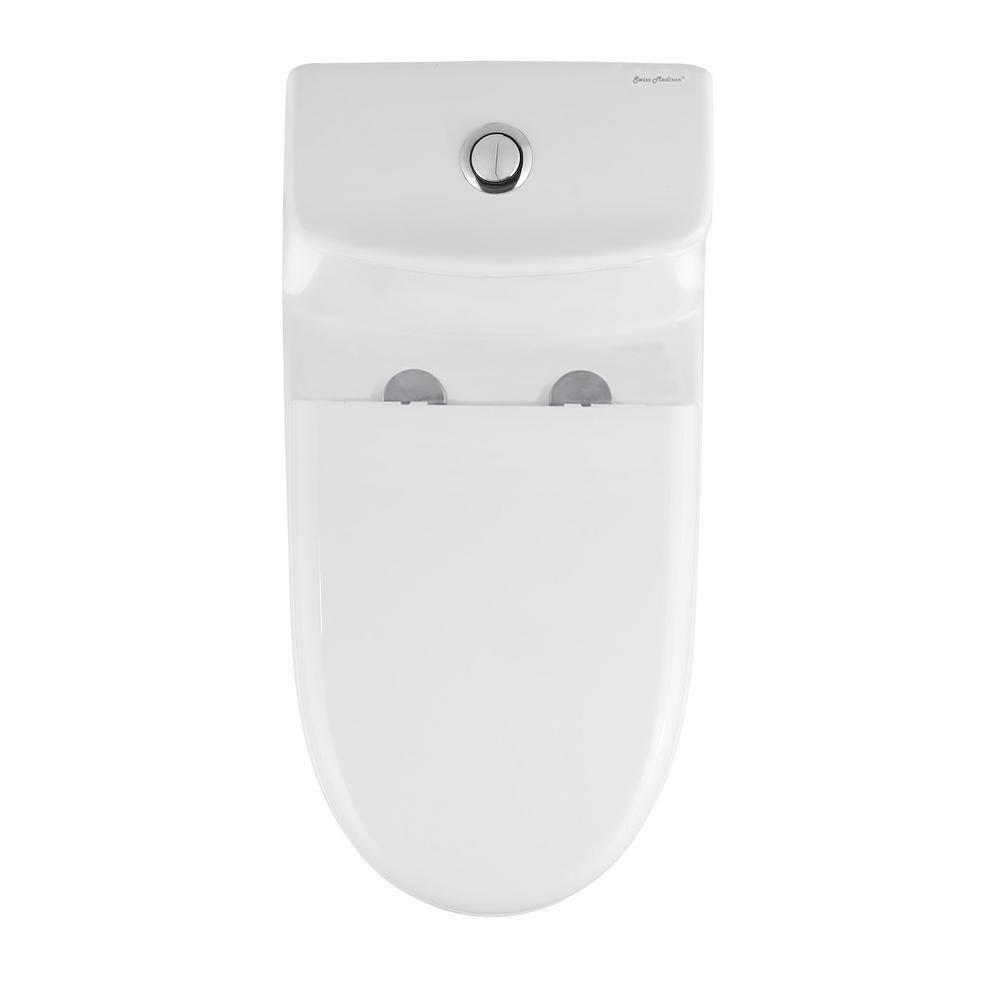 Swiss Madison 1-piece 1.1 GPF Ivy 10 in. Rough-In Dual Flush Elongated Toilet in White Seat Included SM-1T127