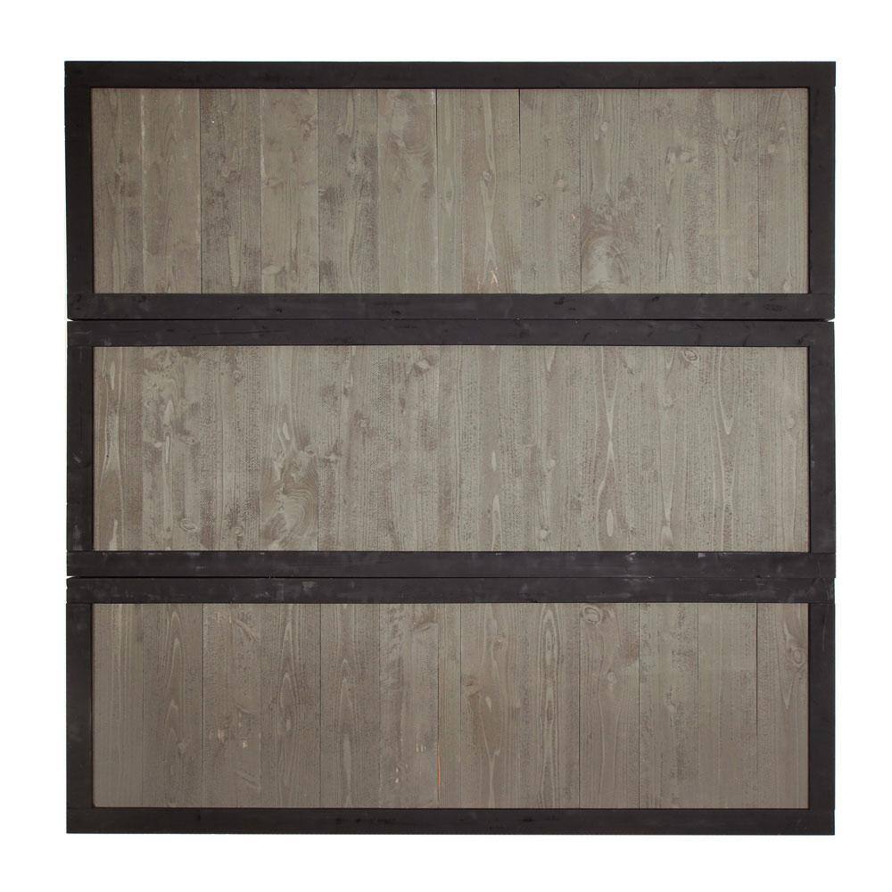 Outdoor Essentials 2 ft. x 6 ft. Gray Cedar Canyon Fence Panel with Black Frame 320894