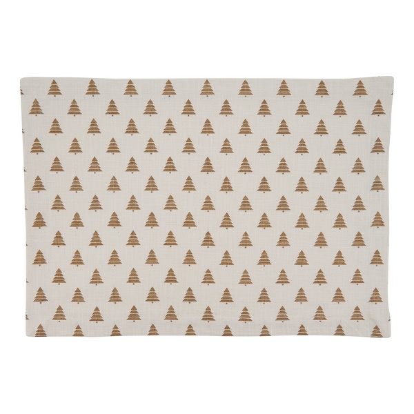 Cotton Placemats With Christmas Trees Design (Set of 4)