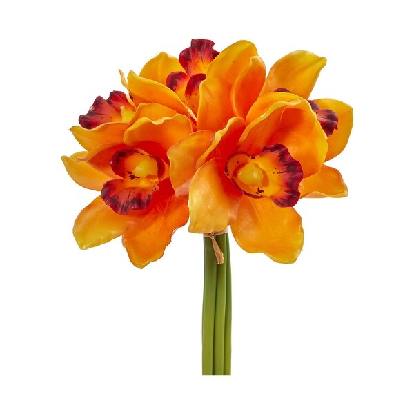 9 Cymbidium Orchid Artificial Flower Bundle (Set of 6)