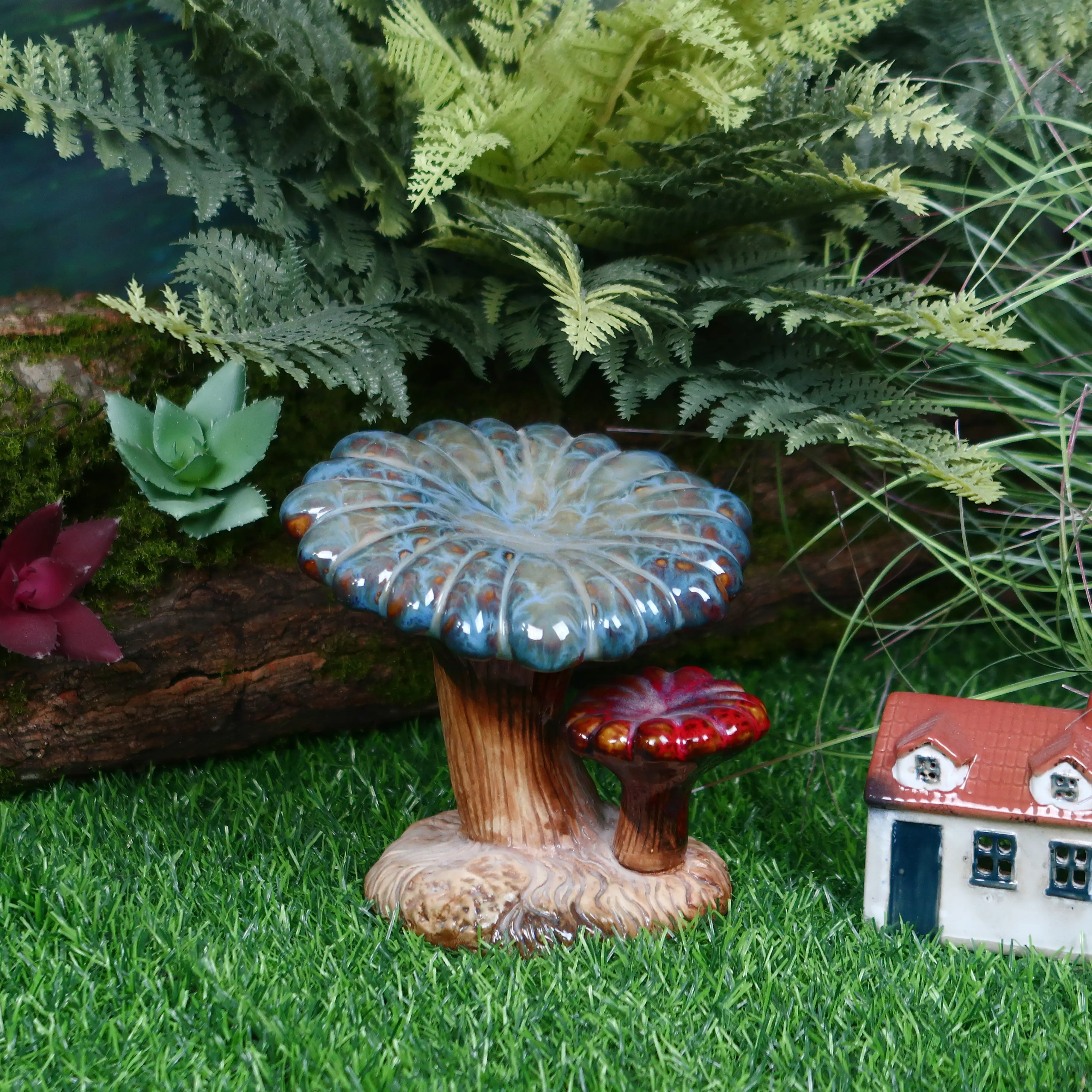 Creative Home Decoration Crafts Handmade Lovely Garden Ornament Ceramic Small Mushroom Crafts