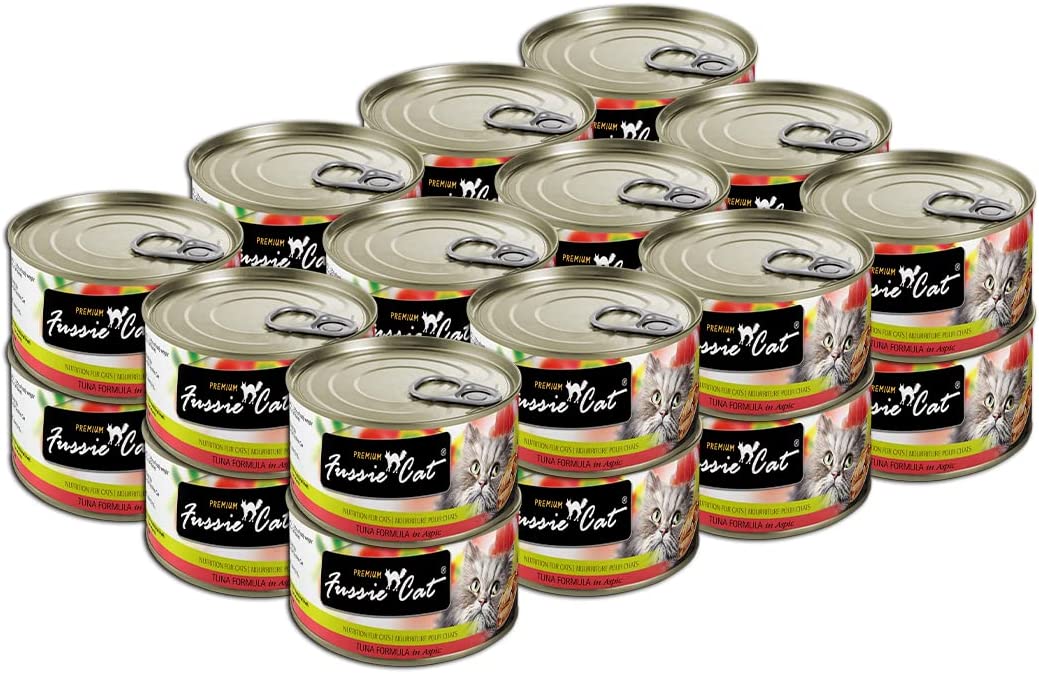 Fussie Cat Premium Tuna Formula in Aspic Grain-Free Canned Cat Food 5.5 oz case of 24