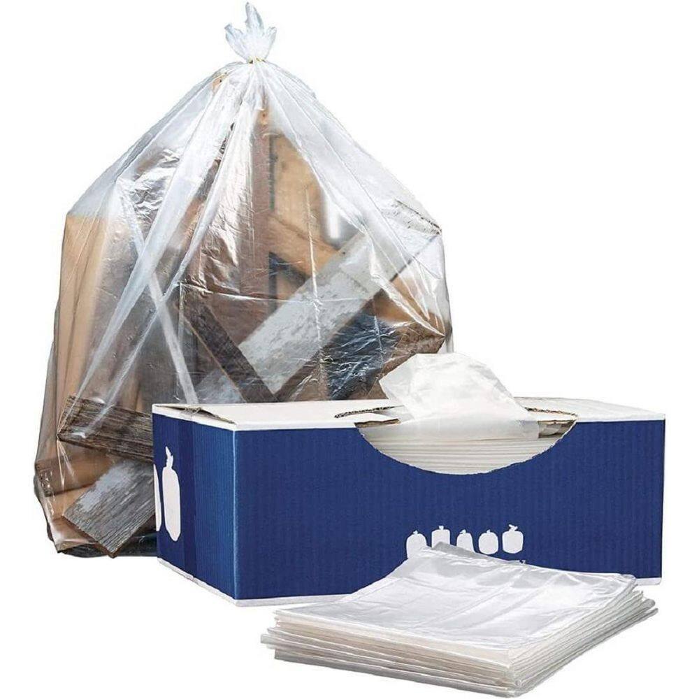 Plasticplace 38 in. x 58 in. 55 Gal. to 60 Gal. 1.5 mil Clear Trash Bags (50-Count) T55150CL