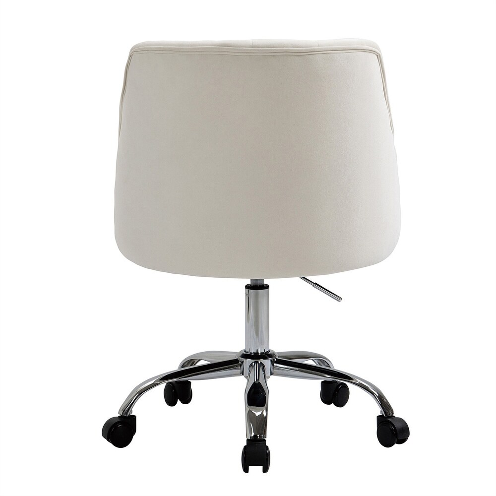 Velvet Office Chair Height Adjustable Swivel Upholstered Chair Wheels