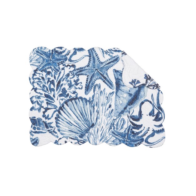 C amp f Home Blue Coast Shells Placemat Set Of 6