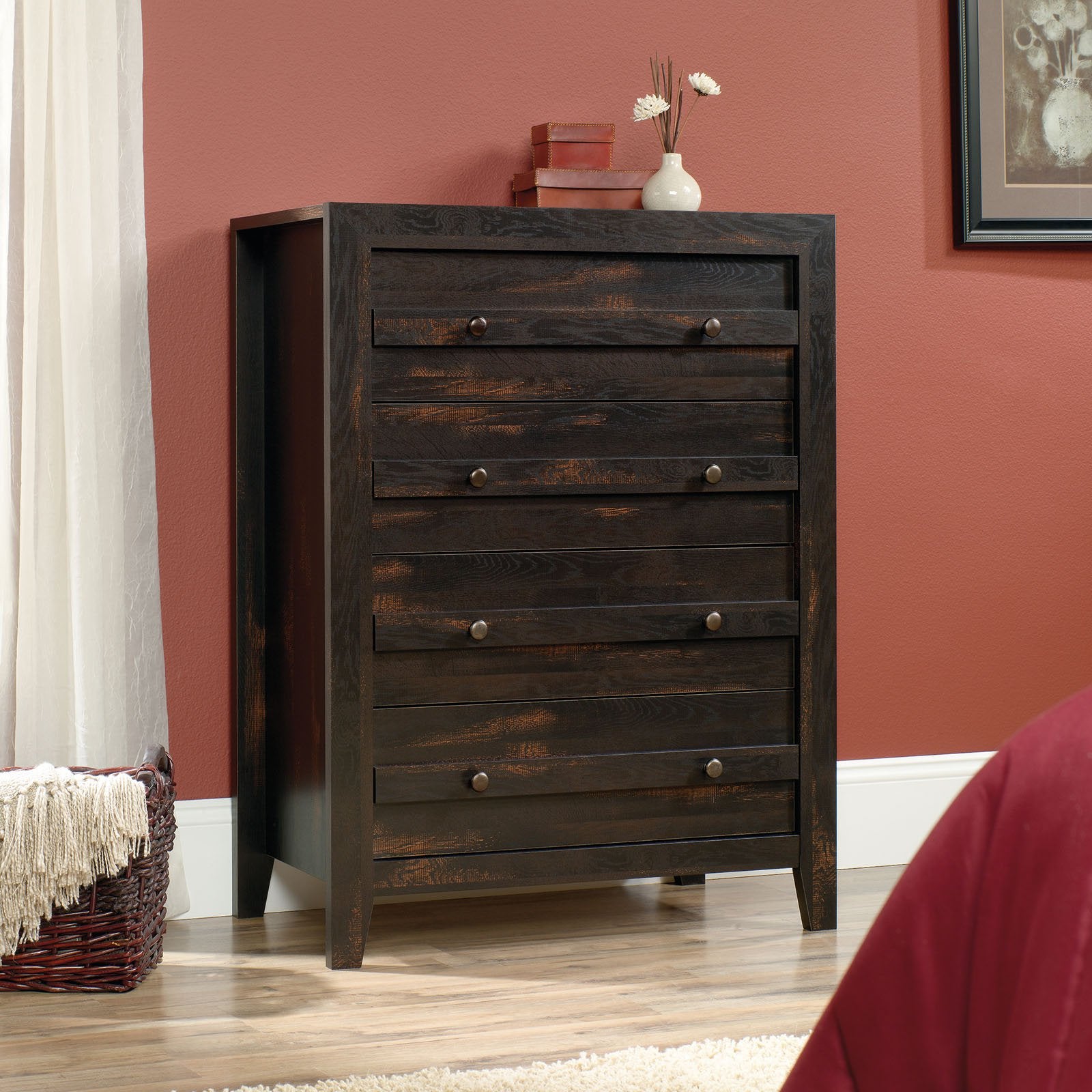 Sauder Dakota Pass 4-Drawer Dresser, Craftsman Oak Finish