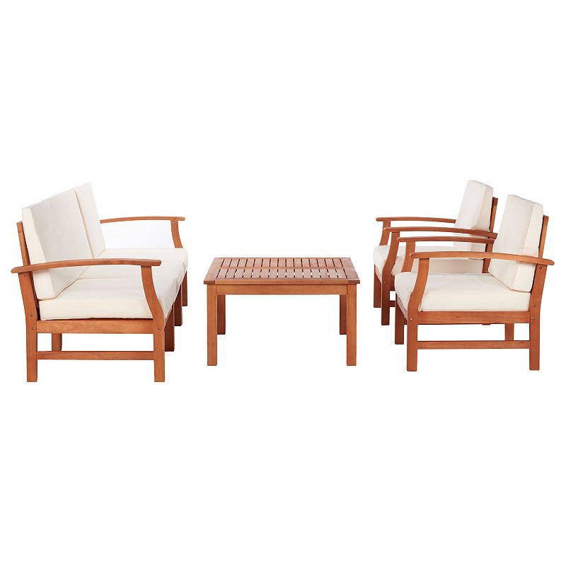 Safavieh Parcer Living Loveseat， Chair and Coffee Table Patio 4-piece Set